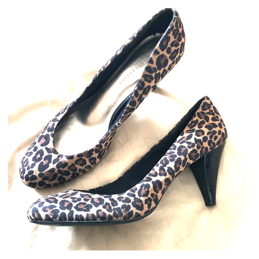 M&S Collection Insolia Leopard Heel Shoe Size 8